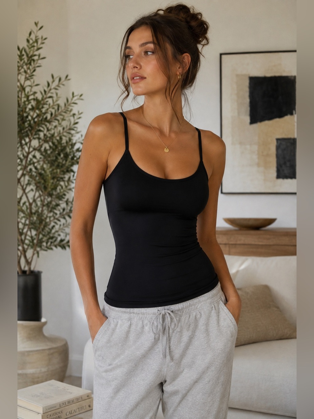 Yummie 3-in-1 Shaping Cami Tank Top Black Size Medium NWT